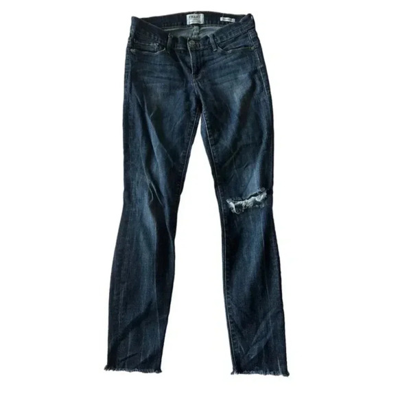 Frame Denim Le Skinny De Jeanne Distressed Medium Wash‎ Jeans Size 27 - Picture 1 of 5